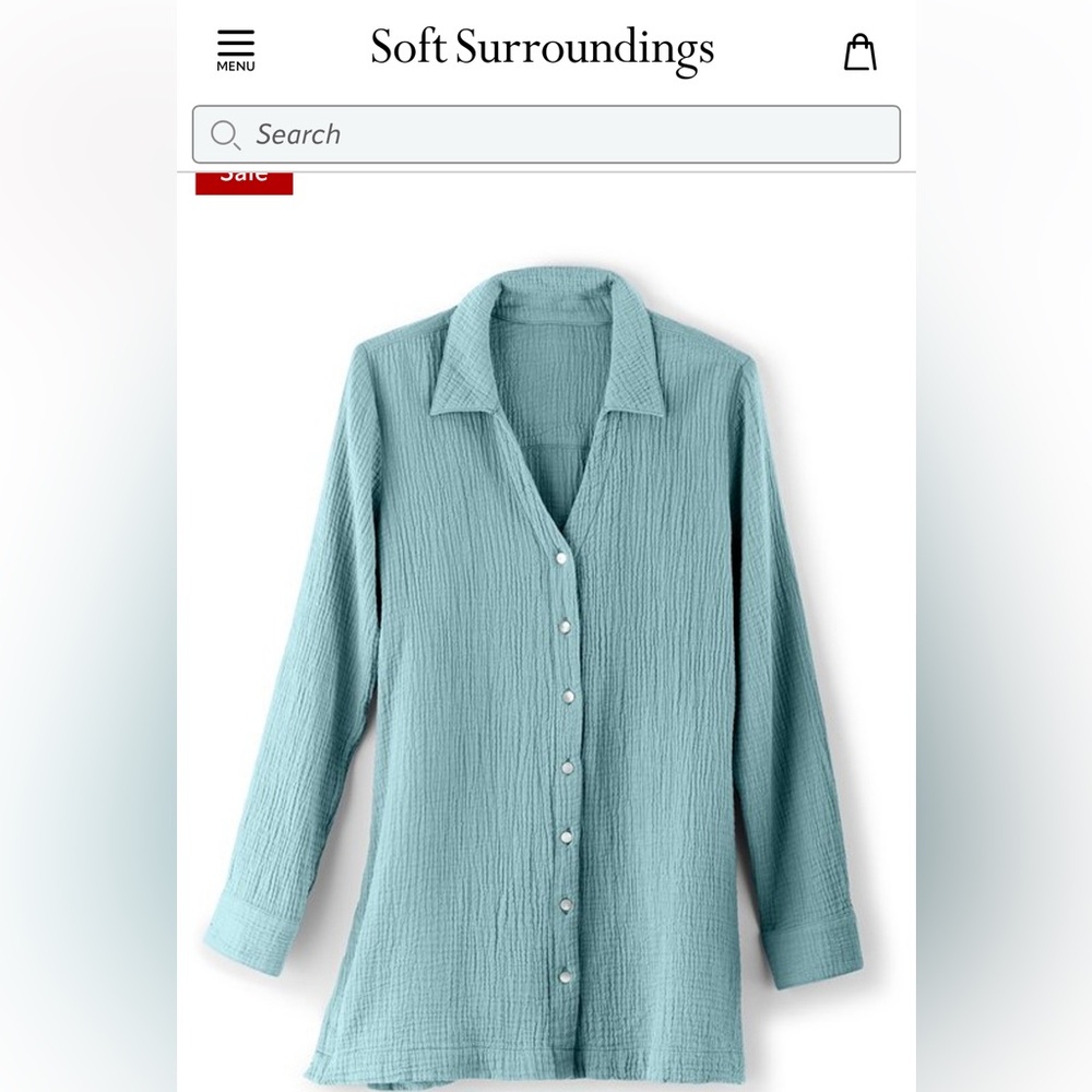 Soft Surroundings Escambia Gauze Tunic Shirt
